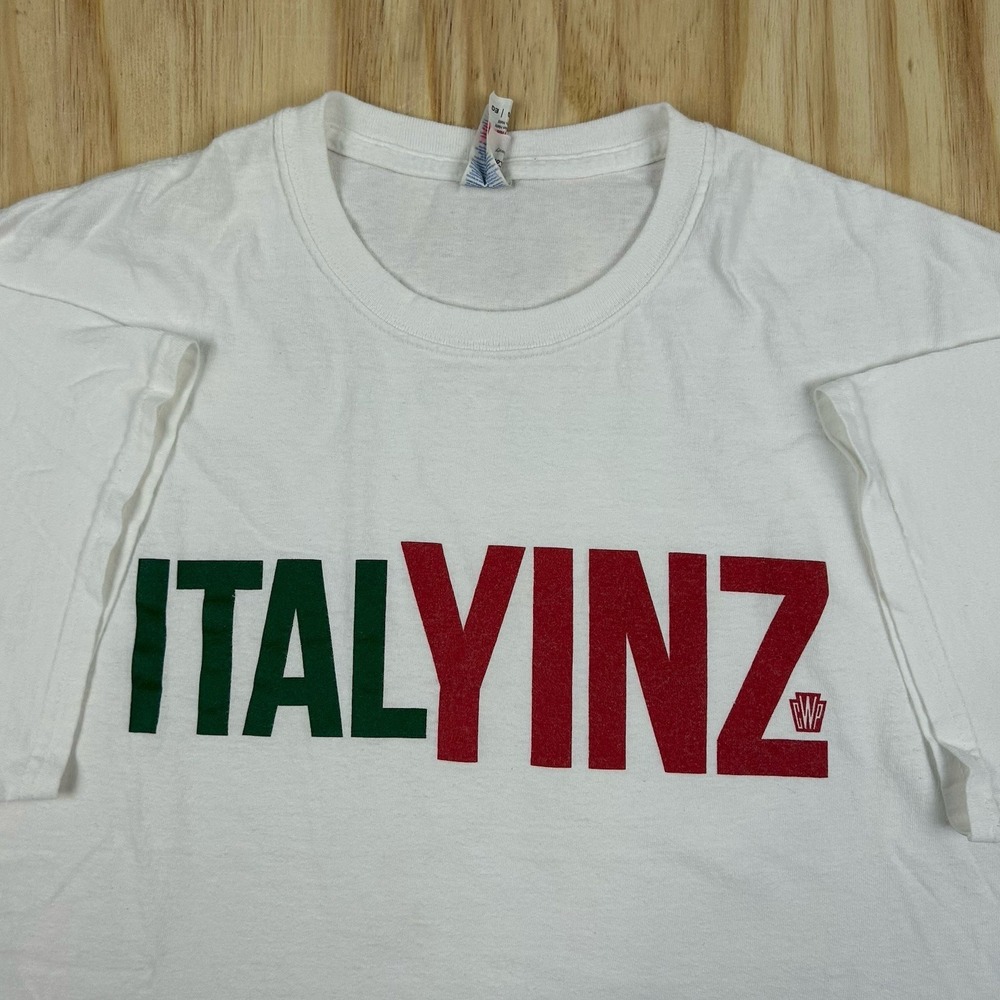 ItalYINZ T shirt Italy Pittsburgh PA Yinzer Funny Humor White Size‎ XL